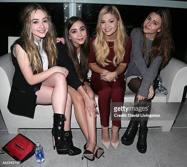 Actresses Sabrina Carpenter, Rowan Blanchard and Olivia Holt and guest attend Paris Berelc's "Sweet Sixteen" birthday party at The Loft and Rooftop...