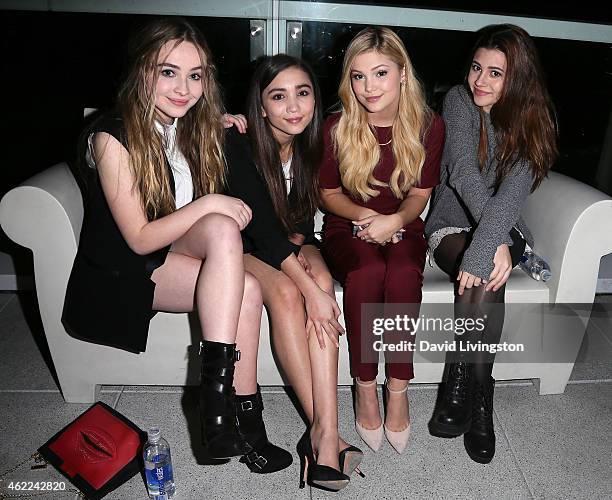 Actresses Sabrina Carpenter, Rowan Blanchard and Olivia Holt and guest attend Paris Berelc's "Sweet Sixteen" birthday party at The Loft and Rooftop...