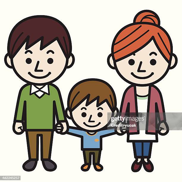 eltern und sohn - mutter-tochter-sohn stock-grafiken, -clipart, -cartoons und -symbole