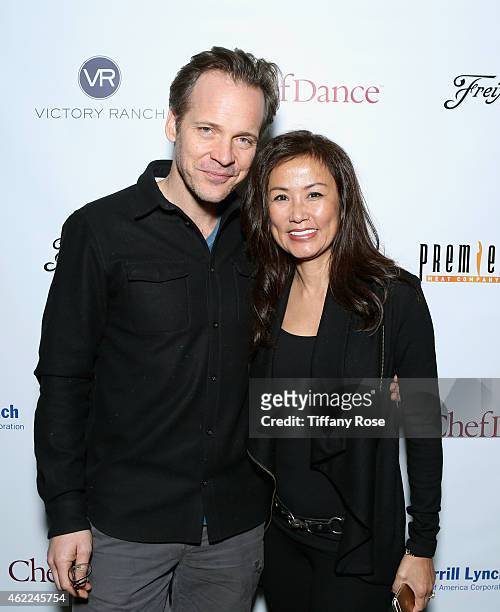 Peter Sarsgaard and Mimi Kim attend the ChefDance 2015 presented by Victory Ranch and Sponsored by Merrill Lynch, Freixenet and Anchor Distilling on...