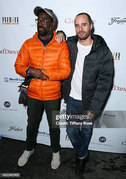 Tunde Adebimpe and Sebastian Silva attend the ChefDance 2015 presented by Victory Ranch and Sponsored by Merrill Lynch, Freixenet and Anchor...