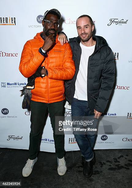 Tunde Adebimpe and Sebastian Silva attend the ChefDance 2015 presented by Victory Ranch and Sponsored by Merrill Lynch, Freixenet and Anchor...