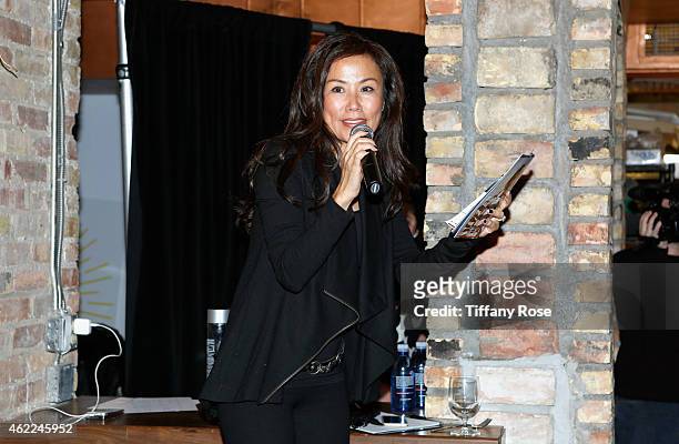 Mimi Kim speaks at the ChefDance 2015 presented by Victory Ranch and Sponsored by Merrill Lynch, Freixenet and Anchor Distilling on January 25, 2015...