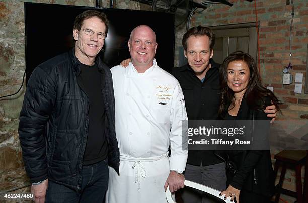 Jeff Rice, Shawn Armstrong, Peter Sarsgaard and Mimi Kim attend the ChefDance 2015 presented by Victory Ranch and Sponsored by Merrill Lynch,...