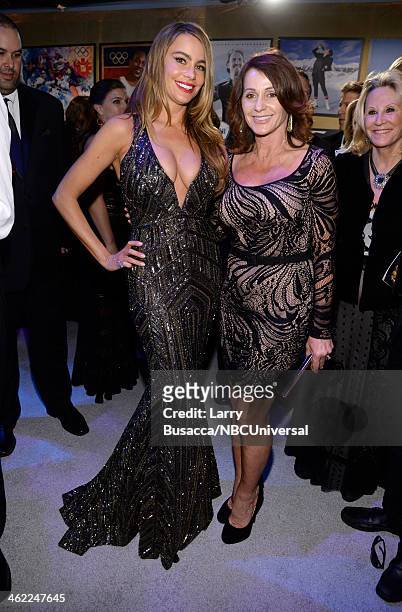 71st ANNUAL GOLDEN GLOBE AWARDS -- Pictured: Actress Sofía Vergara and Nadia Comaneci pose during Universal, NBC, Focus Features, E! Sponsored by...