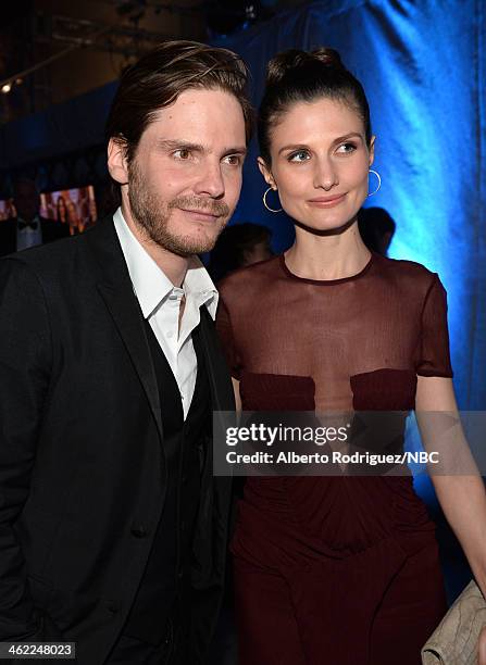 71st ANNUAL GOLDEN GLOBE AWARDS -- Pictured: Actor Daniel Brühl and Felicitas Rombold pose during Universal, NBC, Focus Features, E! Sponsored by...