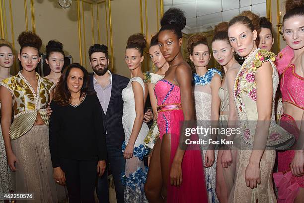 Sylvia Sermenghi from Legends of Monaco, Bilal Barrage and models attend the Legends of Monaco show as part of Paris Fashion Week Haute Couture...