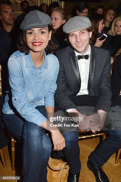 Laurence Roustandjee and Gregory Ferrie attend the Legends of Monaco show as part of Paris Fashion Week Haute Couture Spring/Summer 2015 on January...