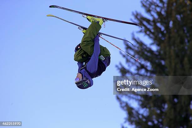 David Wise of the USA competes during the Winter X Games Men's Ski Superpipe on January 25, 2015 in Aspen, USA.