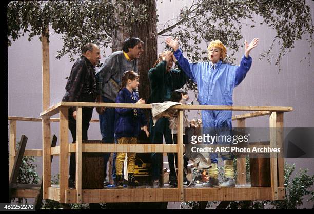 Lucy and Curtis Up a Tree" - Shoot Date: September 30, 1986. L-R: GALE GORDON;LARRY ANDERSON;JENNY LEWIS;ANN DUSENBERRY;PHILIP AMELIO;LUCILLE BALL