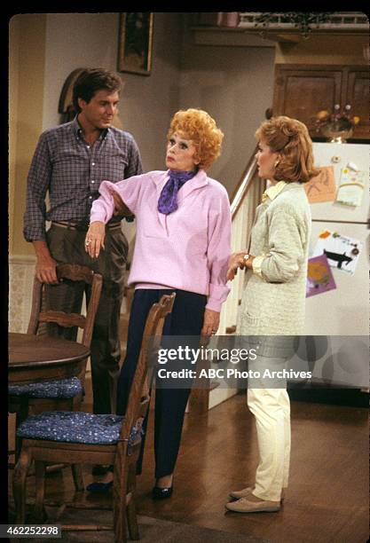 Lucy Makes Curtis Byte the Dust" - Airdate: November 1, 1986. L-R: LARRY ANDERSON;LUCILLE BALL;ANN DUSENBERRY