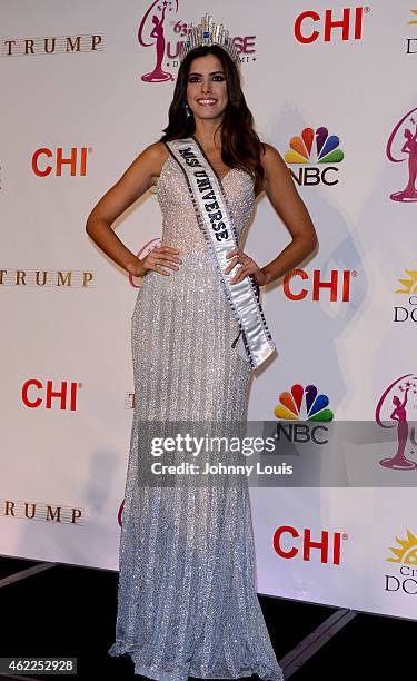 Miss Colombia Paulina Vega crowned Miss Universe 2015 attends The 63rd Annual Miss Universe Pageant press conference at Trump National Doral on...