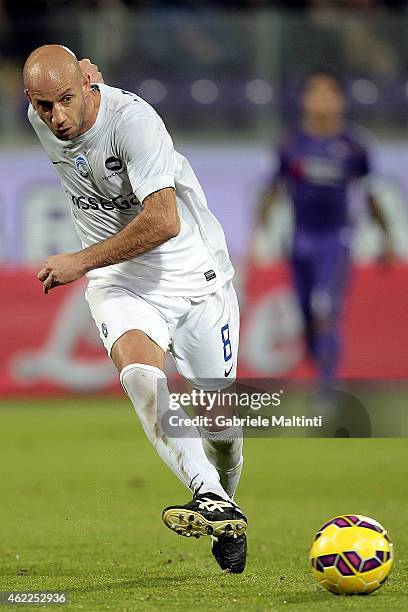 Giulio Migliaccio of Atalanta BC in action during the TIM Cup match between ACF Fiorentina and Atalanta BC at Artemio Franchi on January 21, 2015 in...