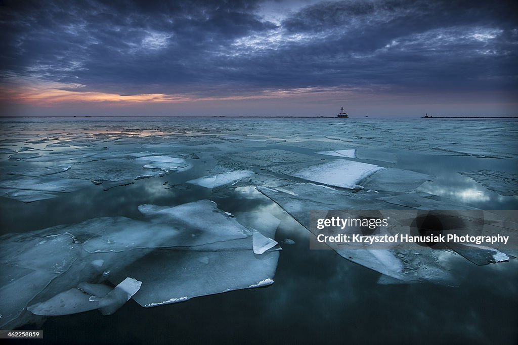 Winter Sunrise over Lake Michigan
