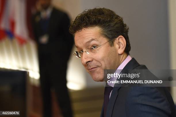 Eurogroup President and Dutch Finance Minister Jeroen Dijsselbloem arrives to take part in an Eurogroup Finance ministers meeting at the European...