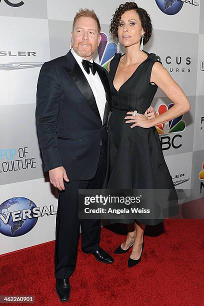 Relativity Media CEO Ryan Kavanaugh and actress Minnie Driver attend the Universal, NBC, Focus Features, E! sponsored by Chrysler viewing and after...