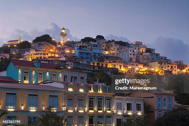 view of cerro santa ana district - guayaquil stock pictures, royalty-free photos & images