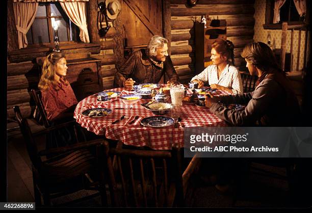 The Rustler" - Airdate: January 22, 1979. L-R: KATHRYN HOLCOMB;JAMES ARNESS;FIONNULA FLANAGAN;BRUCE BOXLEITNER