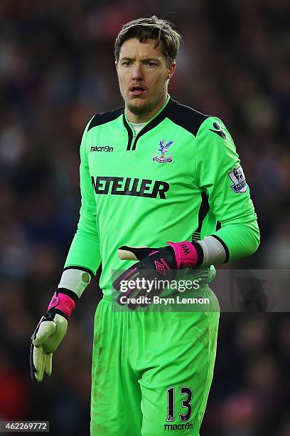 Crystal Palace goalkeeper Wayne Hennessey looks on during the FA Cup Fourth Round match between Southampton and Crystal Palace at St Mary's Stadium...