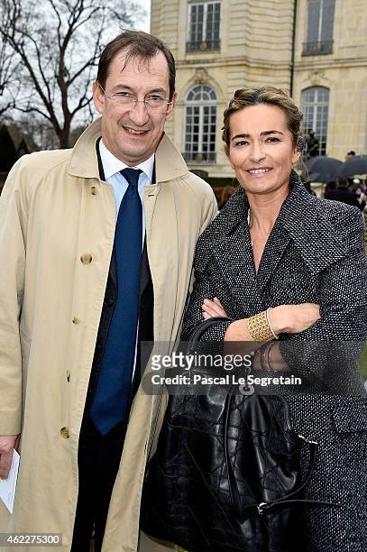 Nicolas Bazire and his wife Fabienne attend the Christian Dior show as part of Paris Fashion Week Haute Couture Spring/Summer 2015 on January 26,...