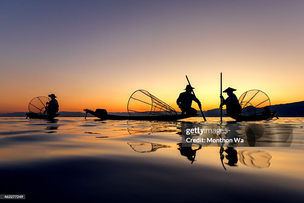 Intha Fishing at Inle Lake, Myanmar