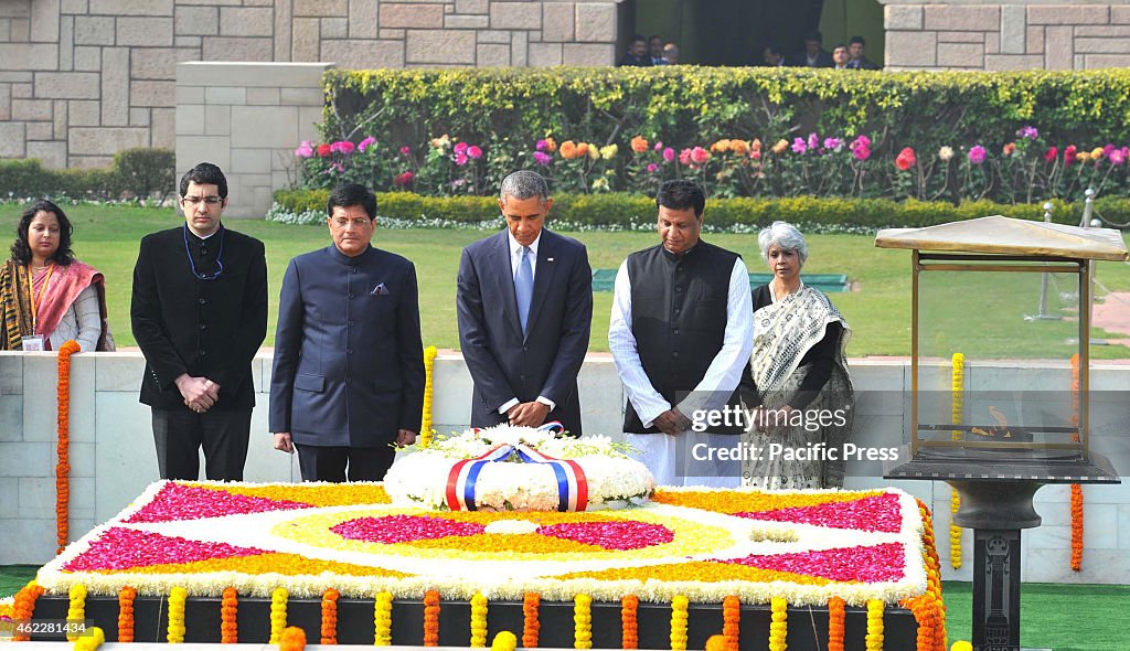 The US President, Mr. Barack Obama paying homage at the...