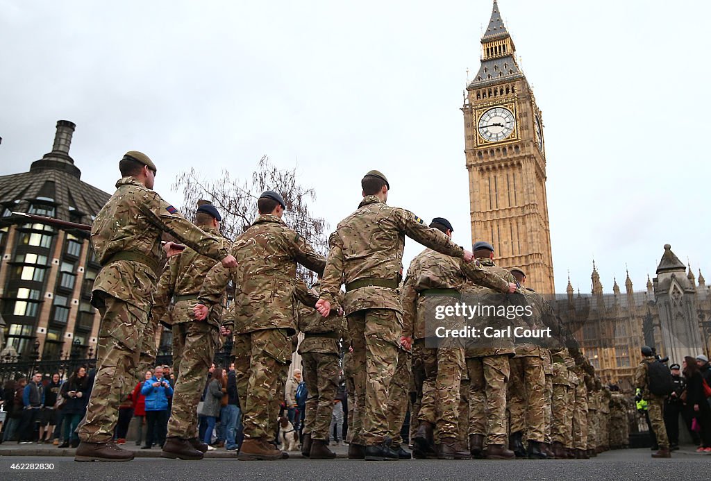 Final March To Parliament By Troops Involved In Operation Herrick