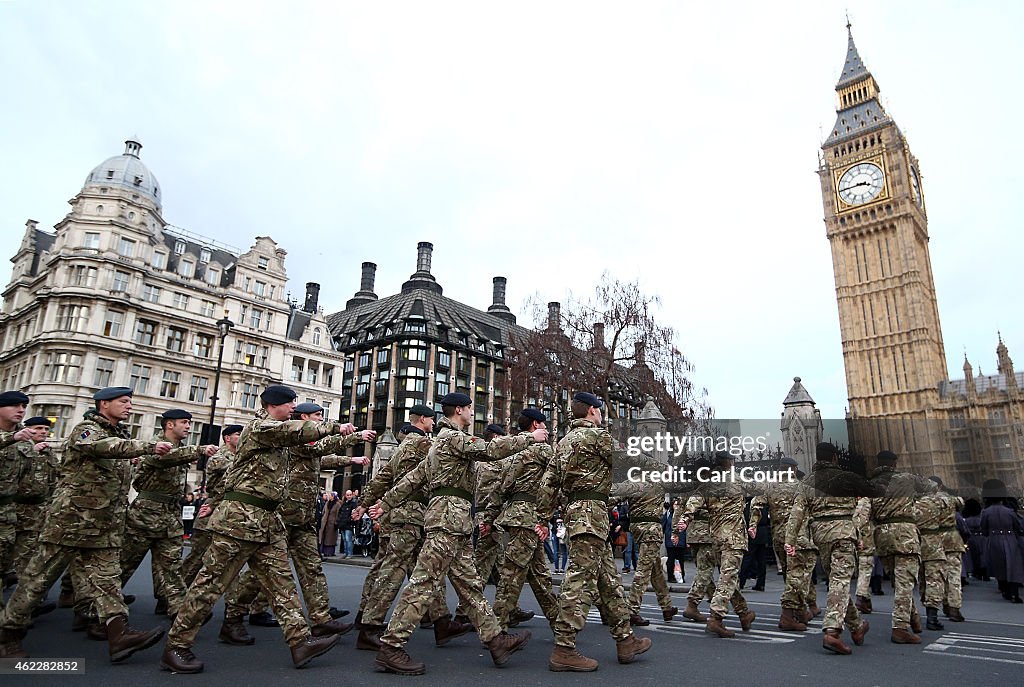 Final March To Parliament By Troops Involved In Operation Herrick