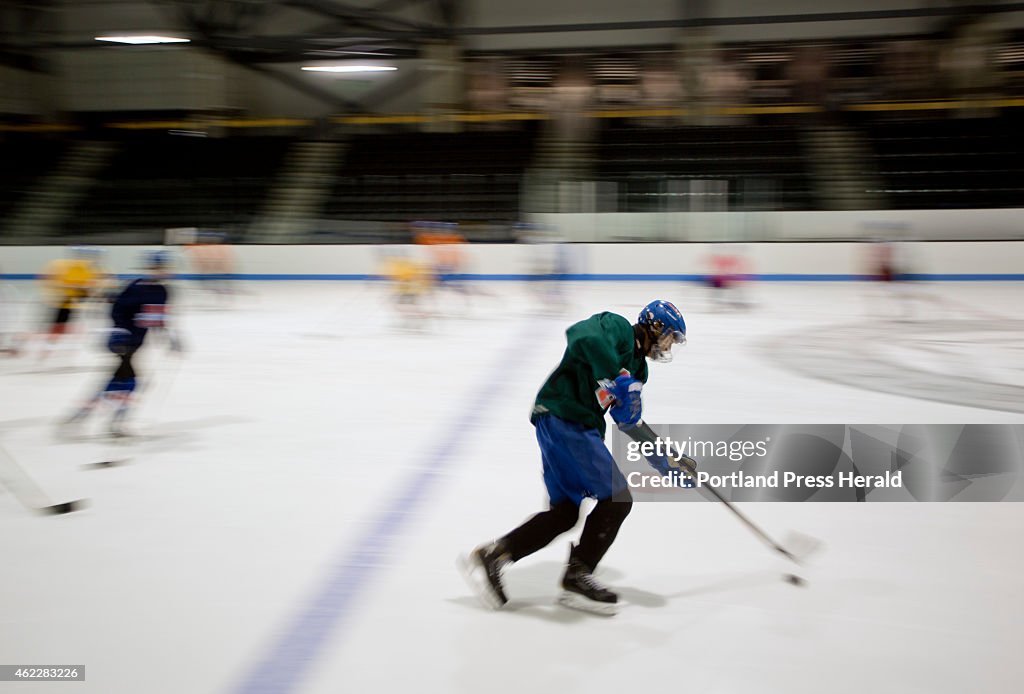 Early morning hockey practice