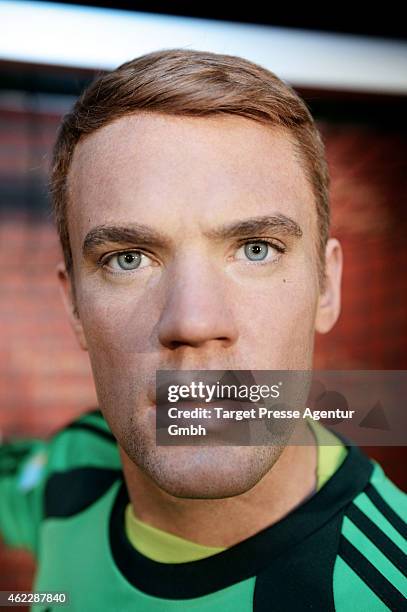 New wax figure of Manuel Neuer is unveiled at Madame Tussauds on January 26, 2015 in Berlin, Germany.