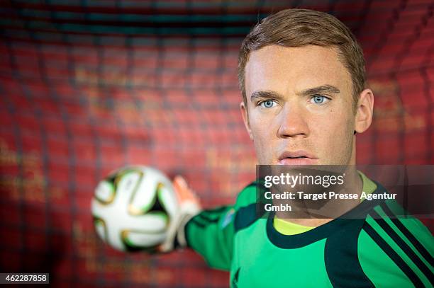 New wax figure of Manuel Neuer is unveiled at Madame Tussauds on January 26, 2015 in Berlin, Germany.