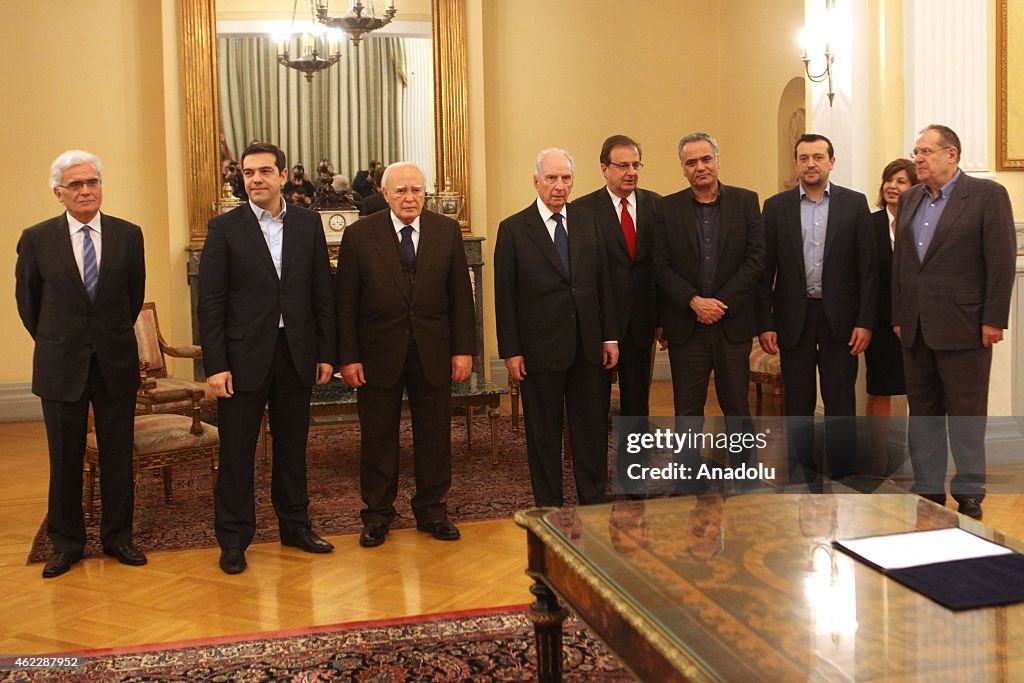 Swearing in ceremony of the Greek leader Tsipras in Athens