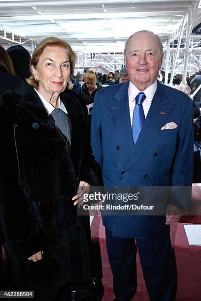 Baron and Baroness Albert Frere attend the Christian Dior show as part of Paris Fashion Week Haute Couture Spring/Summer 2015 on January 26, 2015 in...
