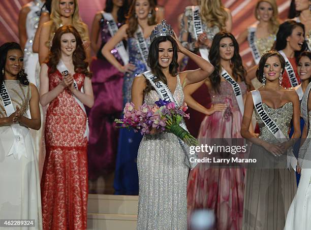 Miss Colombia Paulina Vega is crowned Miss Universe 2014 during The 63rd Annual Miss Universe Pageant at Florida International University on January...