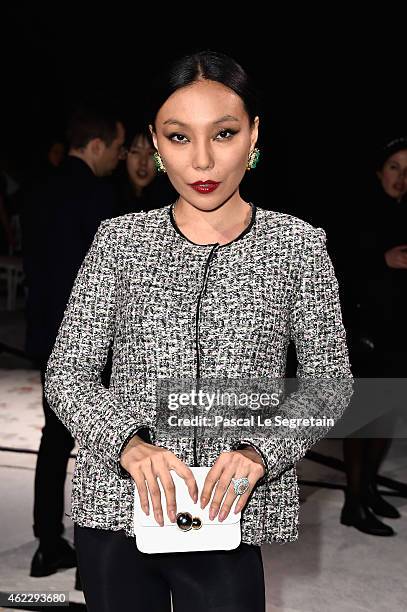 Bao Bao Wan attends the Giambattista Valli show as part of Paris Fashion Week Haute Couture Spring/Summer 2015 on January 26, 2015 in Paris, France.