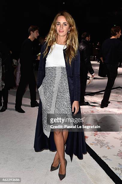 Alexia Niedzielski attends the Giambattista Valli show as part of Paris Fashion Week Haute Couture Spring/Summer 2015 on January 26, 2015 in Paris,...