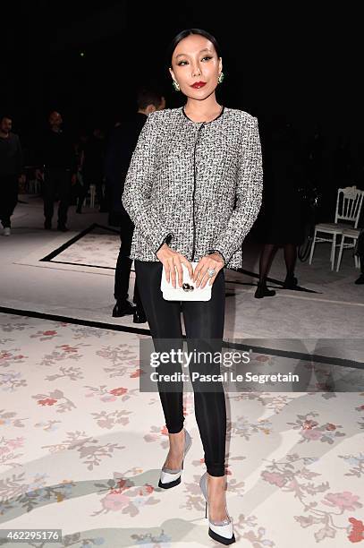 Bao Bao Wan attends the Giambattista Valli show as part of Paris Fashion Week Haute Couture Spring/Summer 2015 on January 26, 2015 in Paris, France.