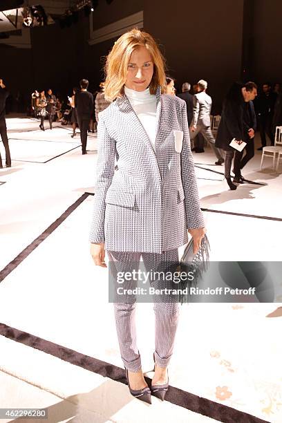 Elizabeth Von Guttman attends the Giambattista Valli show as part of Paris Fashion Week Haute Couture Spring/Summer 2015 on January 26, 2015 in...