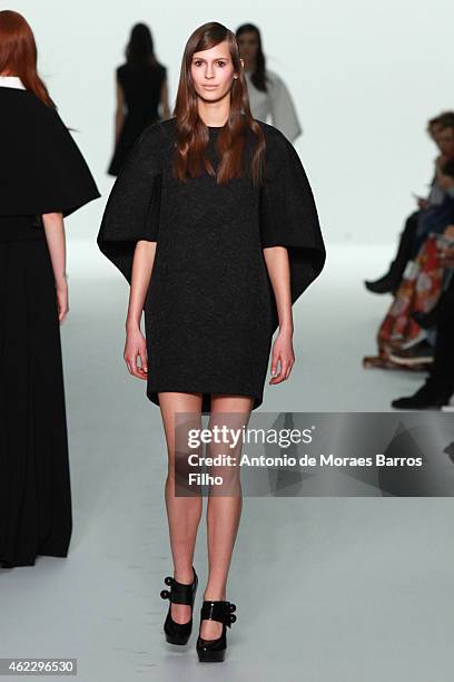 Model walks the runway during the Dice Kayek show as part of Paris Fashion Week Haute Couture Spring/Summer 2015 on January 26, 2015 in Paris, France.