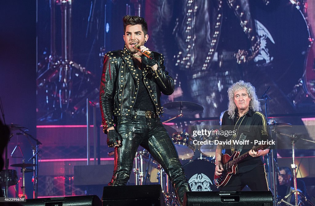 Queen Et Adam Lambert Performs At Zenith In Paris
