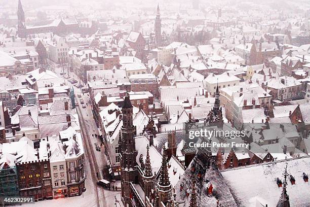 bruges in winter - belgium winter stock pictures, royalty-free photos & images