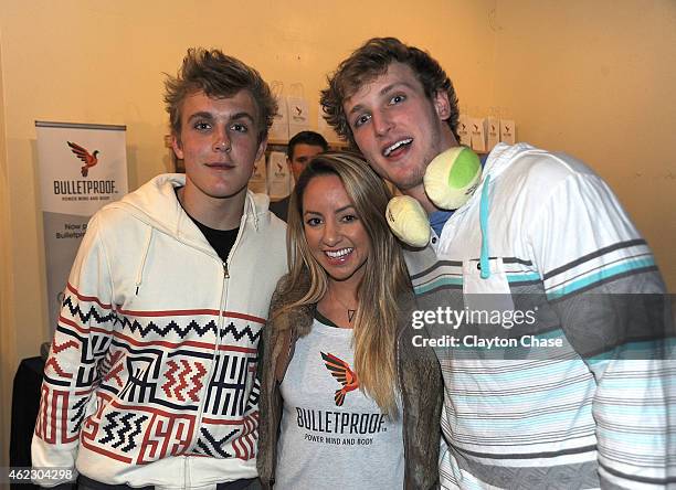 Jake Paul and Logan Paul attend Music Lodge Hosts MTV Interview Studio on January 26, 2015 in Park City, Utah.