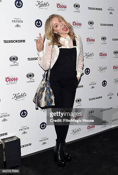 Poppy Jamie arrives at Mark Ronson's album launch party at BBC Television Centre on January 23, 2015 in London, England.