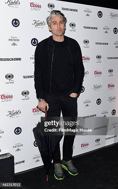 George Lamb arrives at Mark Ronson's album launch party at BBC Television Centre on January 23, 2015 in London, England.