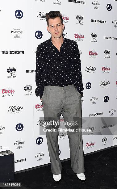 Mark Ronson arrives at his album launch party at BBC Television Centre on January 23, 2015 in London, England.