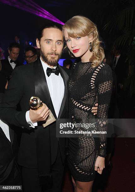 Actor Jared Leto and singer Taylor Swift attend the 2014 InStyle And Warner Bros. 71st Annual Golden Globe Awards Post-Party at The Beverly Hilton...