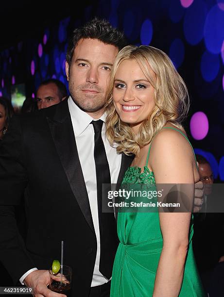 Actors Ben Affleck and Taylor Schilling attend the 2014 InStyle And Warner Bros. 71st Annual Golden Globe Awards Post-Party at The Beverly Hilton...