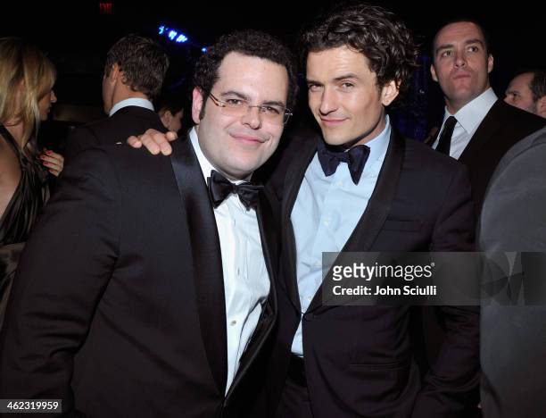 Actors Josh Gad and Orlando Bloom attend the 2014 InStyle And Warner Bros. 71st Annual Golden Globe Awards Post-Party at The Beverly Hilton Hotel on...
