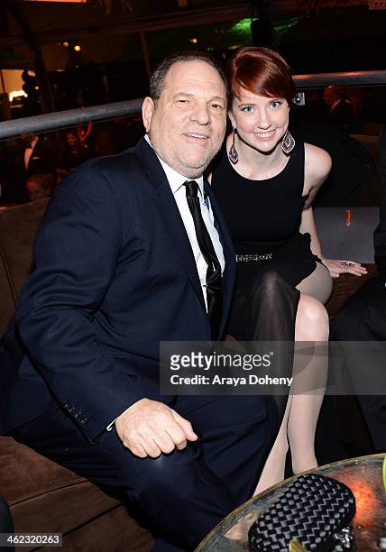 Co-Chairman of The Weinstein Company Harvey Weinstein and daughter Lily Weinstein attend The Weinstein Company & Netflix's 2014 Golden Globes After...