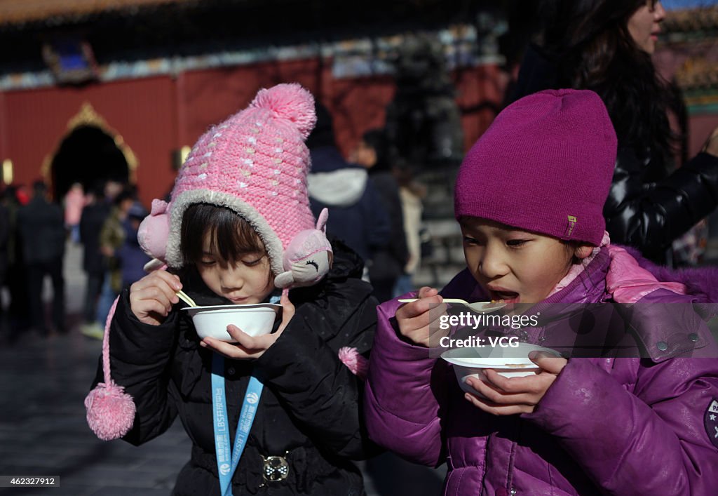 People Line Up For Free Laba Congee During Laba Festival